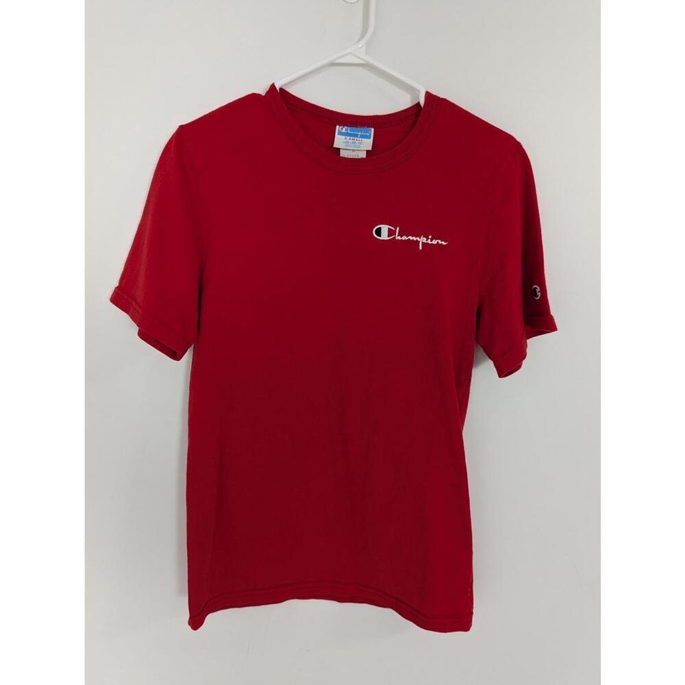 Champion Women's Tshirt in Red Size XS Gorpcore Streetwear 100% Cotton